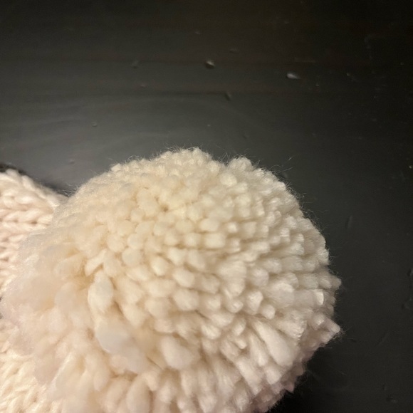 Cozy Knit Pom-Pom Hat for babies - Cream and Brown - Picture 2 of 3